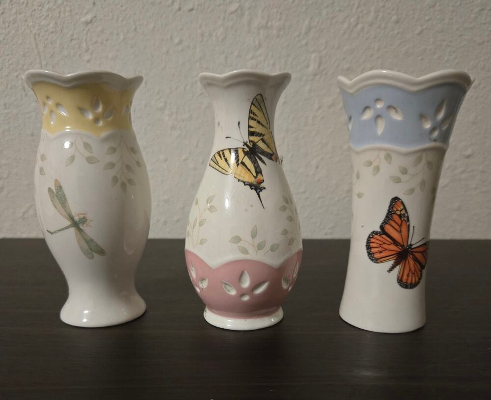 Lenox butterfly vases